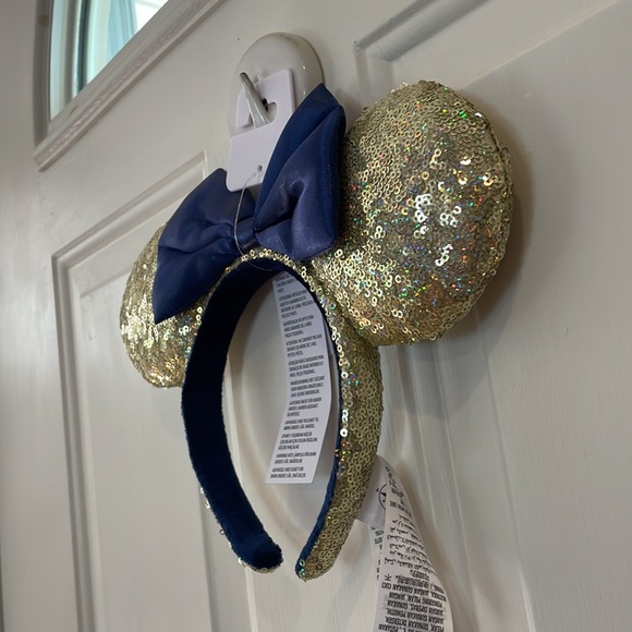 Disney Parks Minnie Ear Headband Gold/Blue Sparkle/Shimmer-NWT - Picture 4 of 12